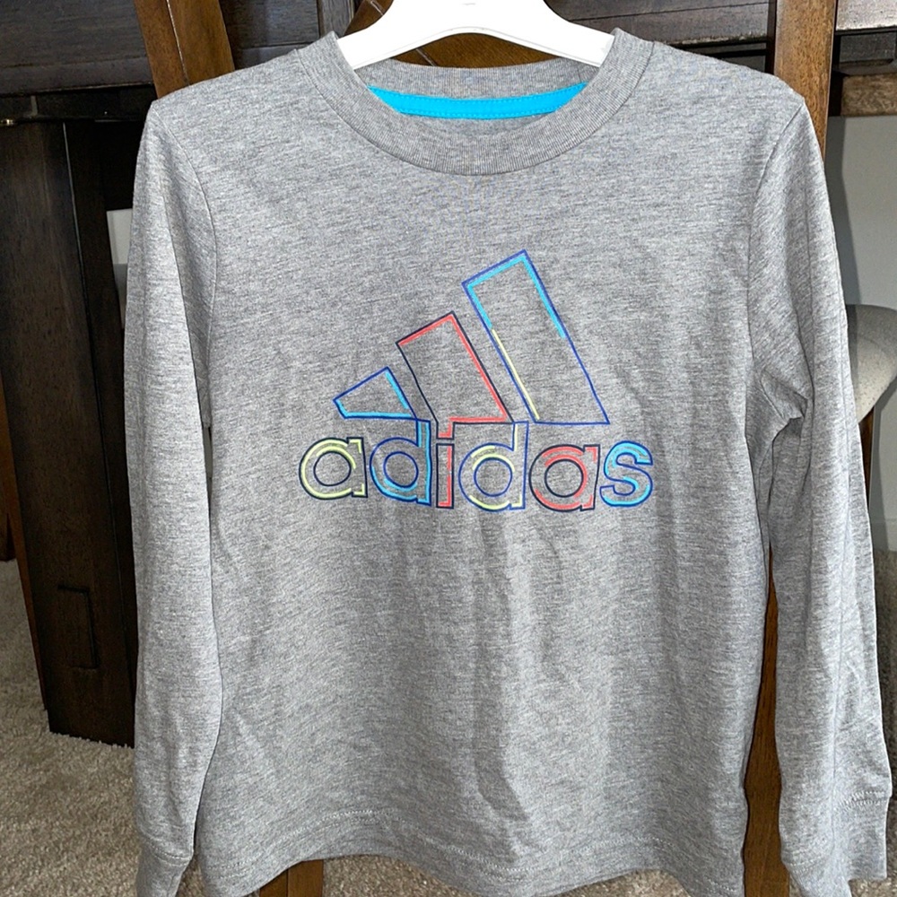 Adidas Long Sleeve Boys T-Shirt Gray